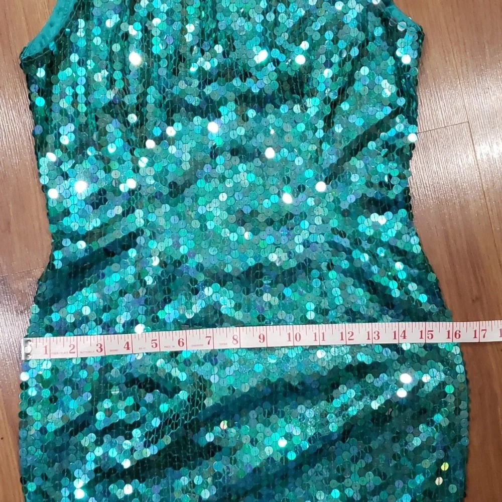 Niteline Teal Sequined Halter Dress! - Picture 10 of 10